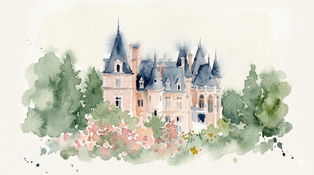 Domaine des Halles — watercolor by our designer
